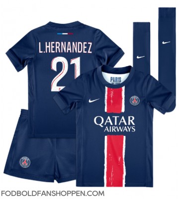 Paris Saint-Germain Lucas Hernandez #21 Hjemmebanetrøje Børn 2024-25 Kortærmet (+ Korte bukser)